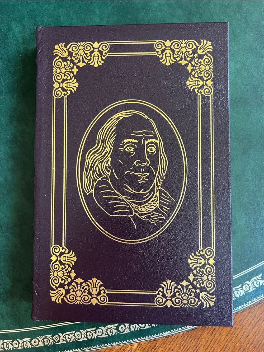 NWOT Hardcover Collectible Leather Book The Autobiography by Benjamin Franklin - Picture 2 of 6